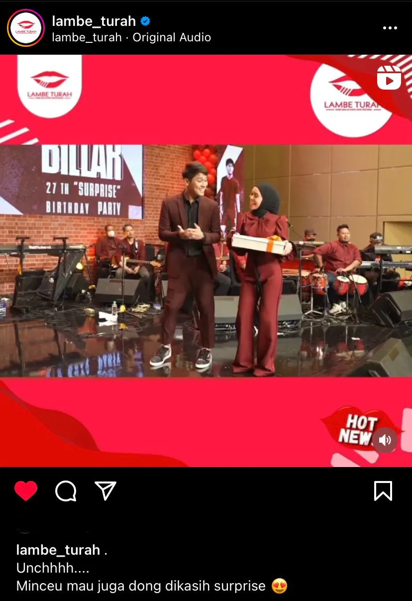 Postingan di Instagram @lambe_turah