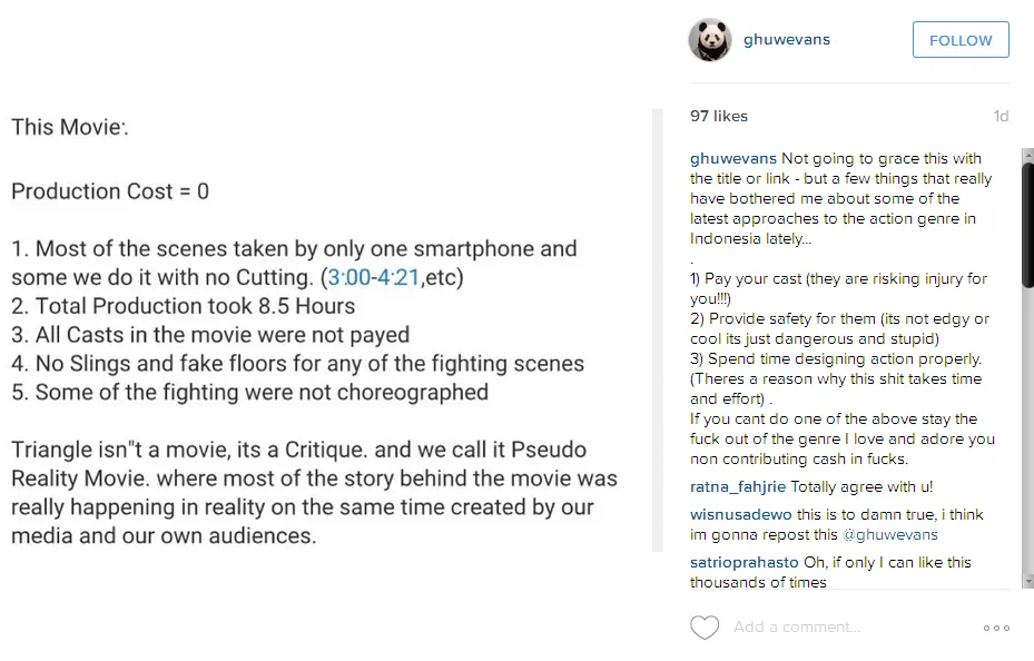 Kritikan pedas Gareth pada Deddy? © Instagram/@ghuwevans