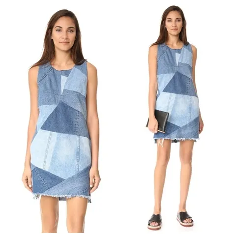 Patchwork Denim Dress Shopbop yang dihargai Rp 3,9 Juta © Shopbop