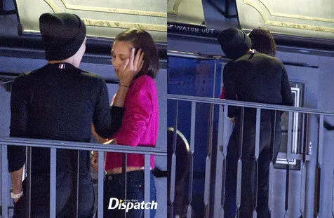 G-Dragon dan Kiko Mizuhara saat kemesraan mereka tertangkap kamera. @dispatch.co.kr