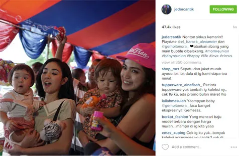 Gempi dan El saat 'playdate' bareng © Instagram.com/jedarcantik