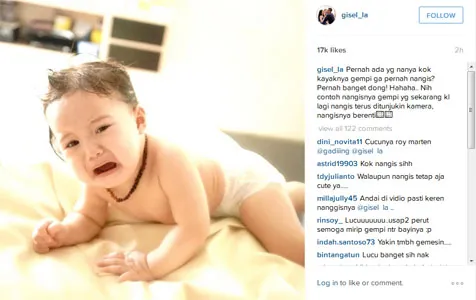 Gempi saat nangis © Instagram.com/Gisel_la