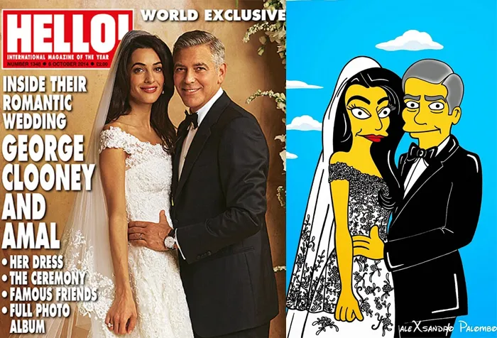 Clooney dan Amal versi THE SIMPSONS @ dailymail.co.uk