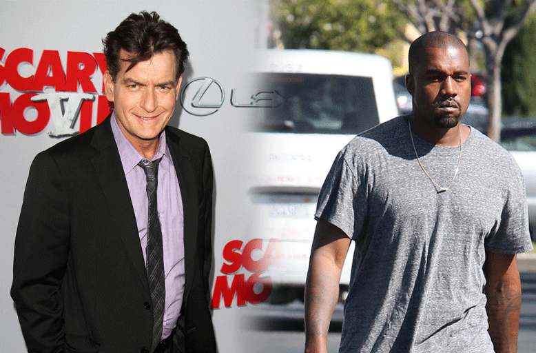 Charlie Sheen dan Kanye West @ Fameflynet