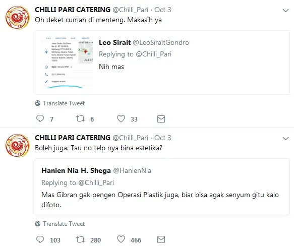 Gibran akan jalani oplas? / Credit: Twitter - chilli_pari