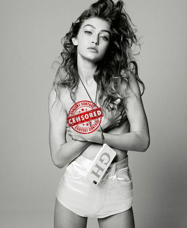 Gigi kembali berpose topless © LOVE Magazine