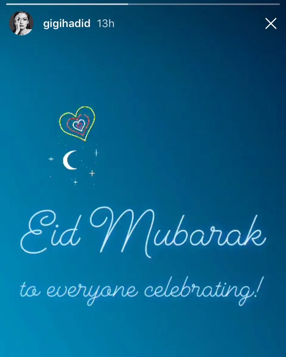 Gigi Hadid ucapkan selamat lebaran © instagram.com/gigihadid
