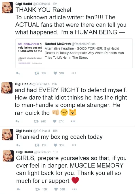 Gigi ungkap perasaannya di Twitter © twitter.com/gigihadid