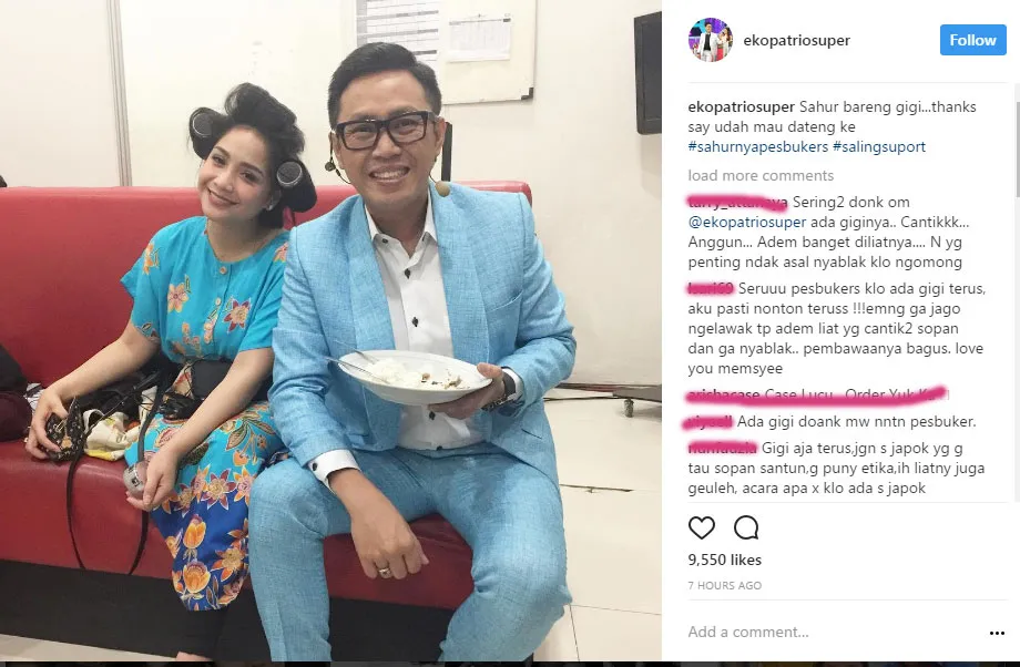 Nagita Slavina jadi bintang tamu di PESBUKERS SAHUR. © Instagram/ekopatriosuper