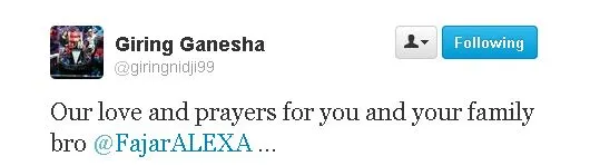 Ucapan duka cita dari Giring Nidji