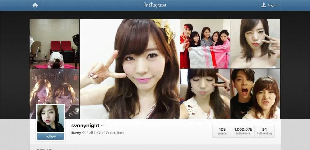 Follower Instagram Sunny Girls Generation mencapai lebih dari 1 juta @allkpop.com