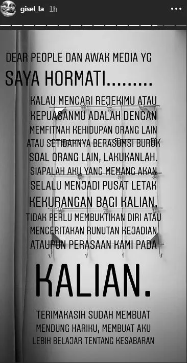 Credit: Instagram © gisel_la