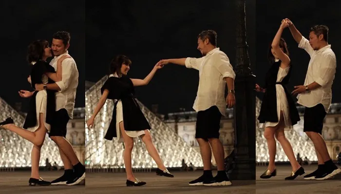Romantis! Mesranya Gading dan Gisel saat berdansa di depan museum seni. /©instagram.com/gisel_la/gadiiing