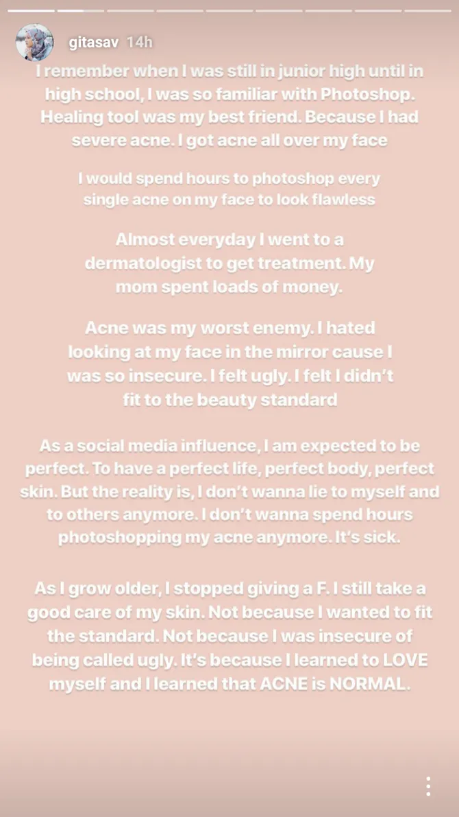 Curhatan Gita Savitri di Media Sosial (credit : instagram.com/stories/gitasav)