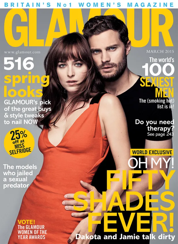 Dakota Johnson dan Jamie Dornan melakukan pemotretan dalam majalah Glamour. @digitalspy.com