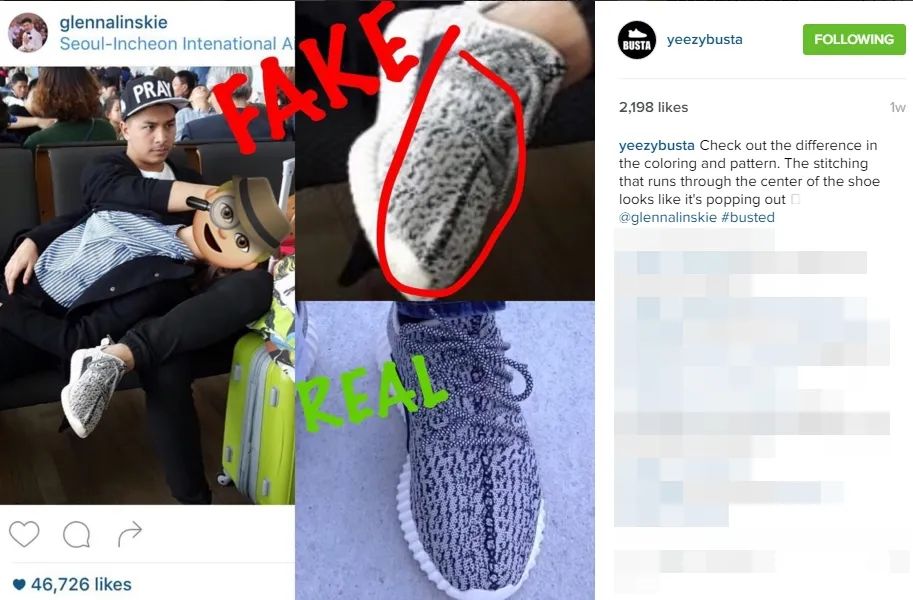 Sepatu Glenn palsu? ©instagram/yeezybusta