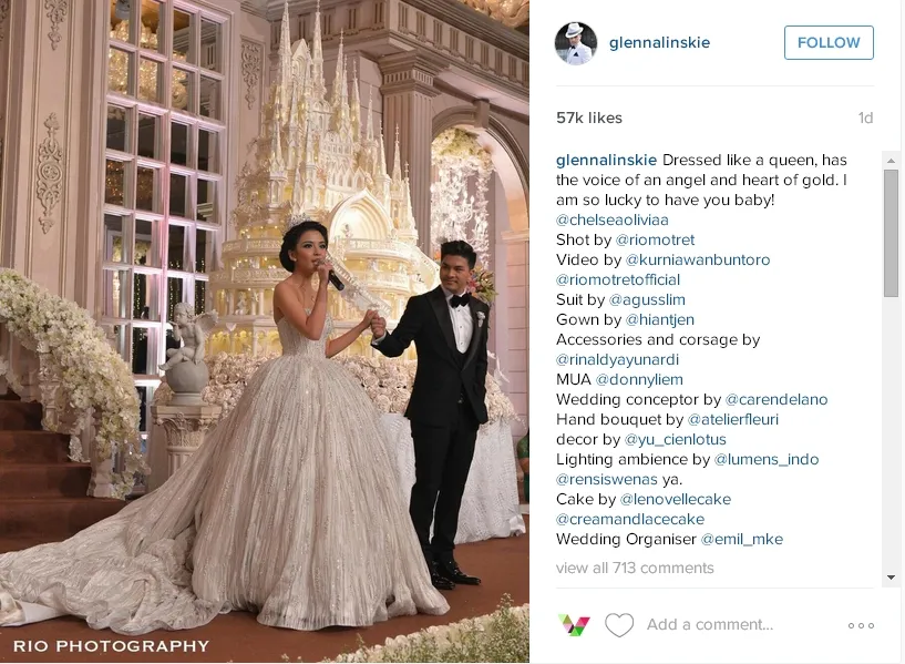 Glenn Alinskie merasa beruntung Chelsea menjadi istrinya. ©instagram.com/glennalinskie