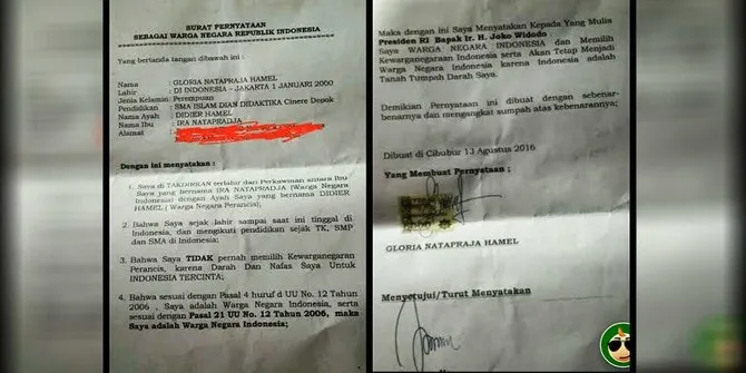 Surat Gloria untuk Presiden Jokowi © Merdeka