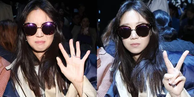 Ekspresi kocak dan V pose dari Gong Hyo Jin © instagram.com/rovvxhyo