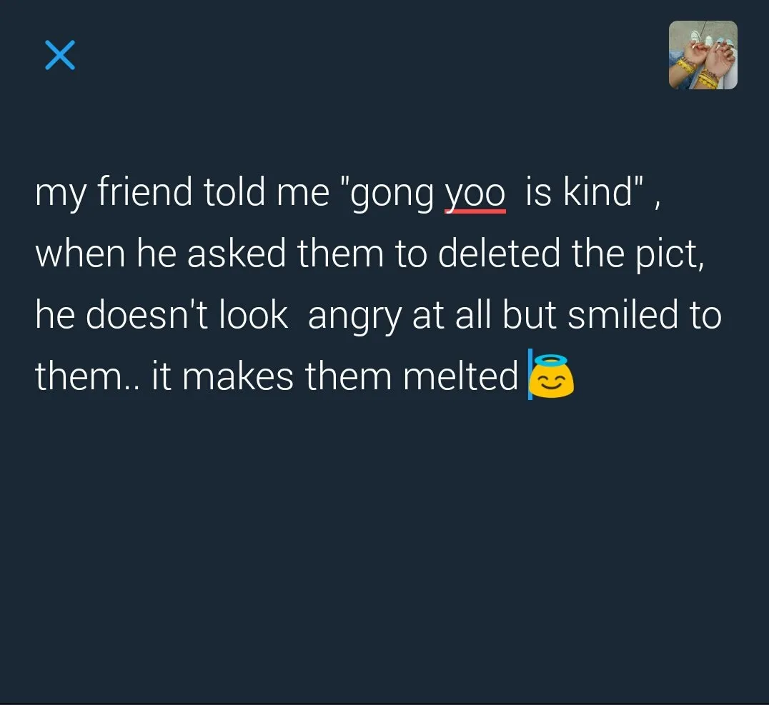 Gong Yoo meminta fans untuk tak menyebarkan fotonya saat berada di Lombok. ©Twitter/@yxdae