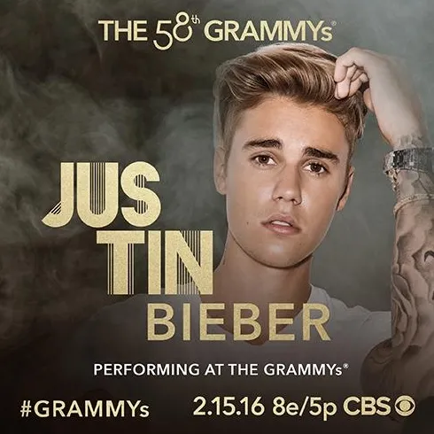 Bieber bakal tampil di Grammy 2016 ©twitter/thegrammys