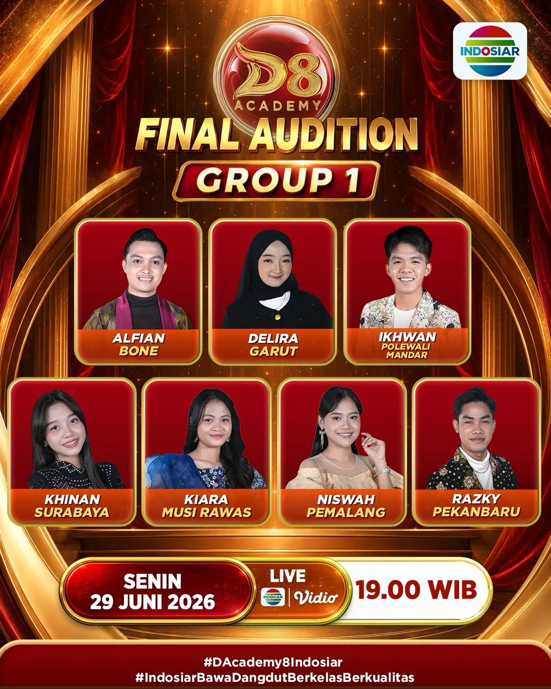 Participants of Dangdut Academy 8 Final Audition Group 1 (credit: Indosiar)