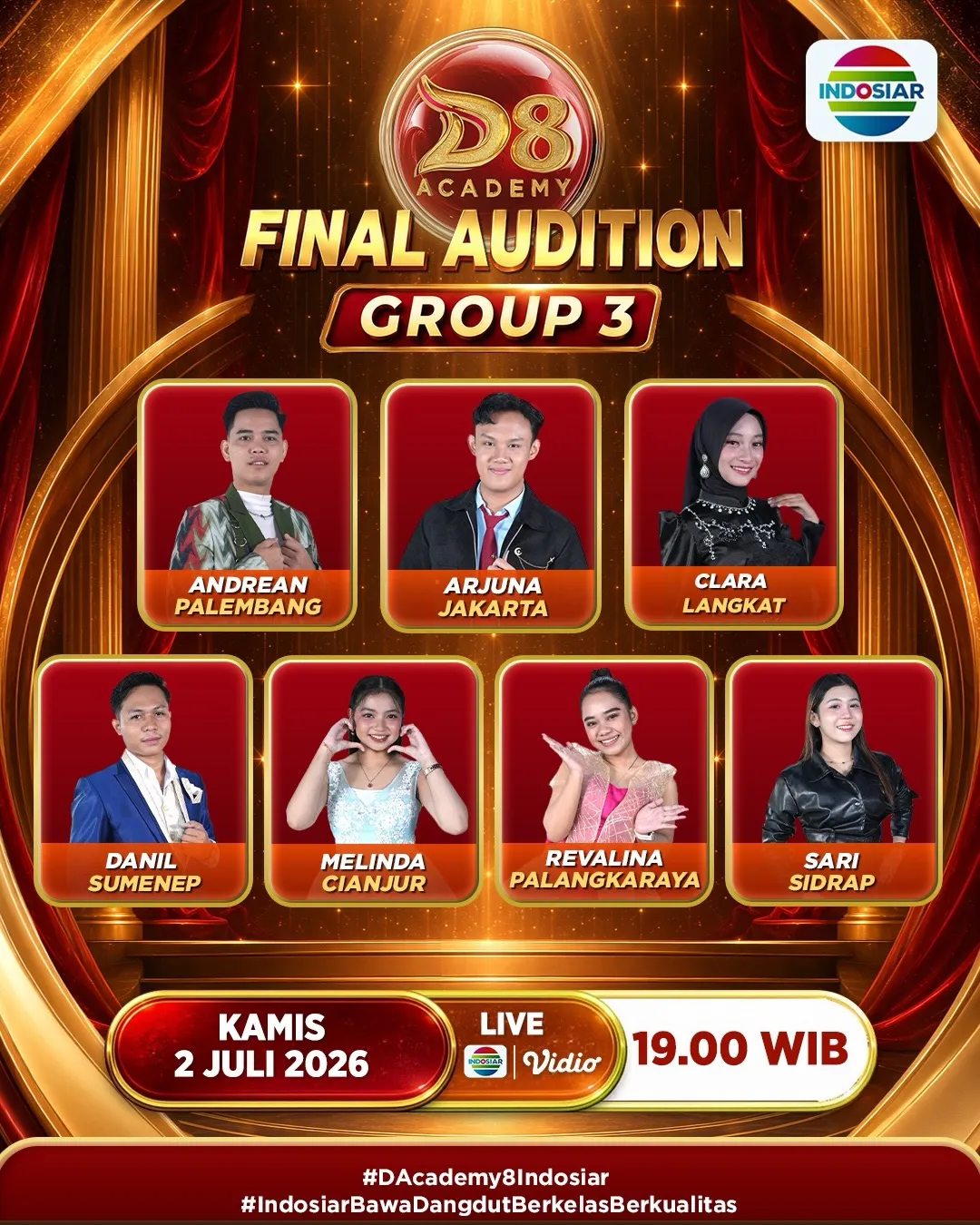 Participants of Dangdut Academy 8 Final Audition Group 3 (credit: Indosiar)