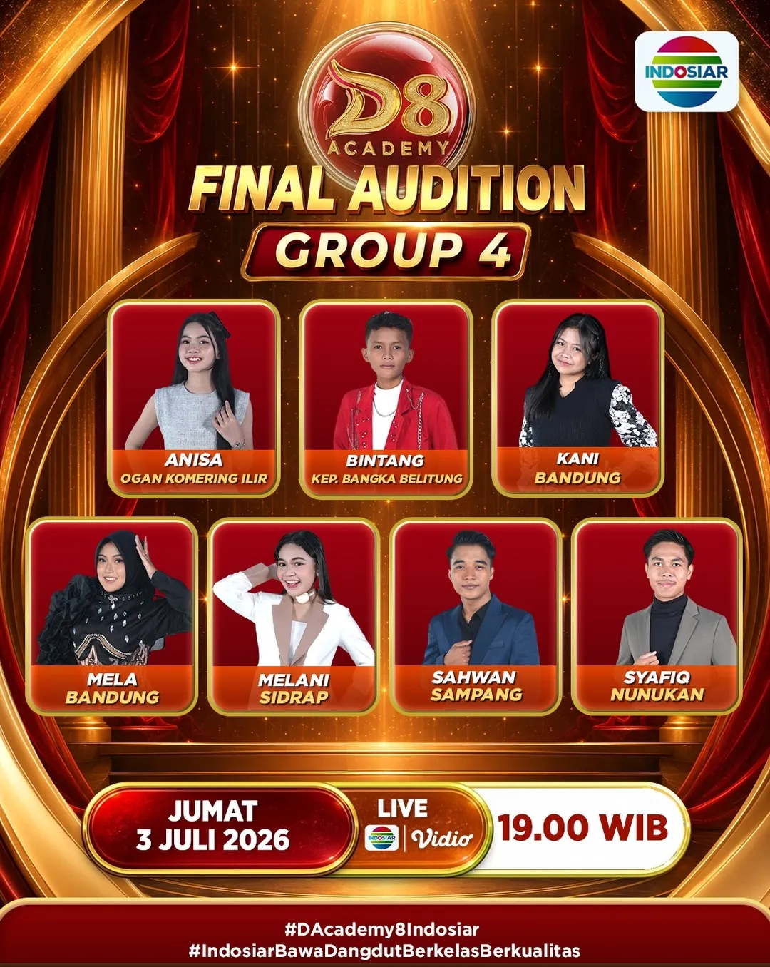 Participants of Dangdut Academy 8 Final Audition Group 4 (credit: Indosiar)