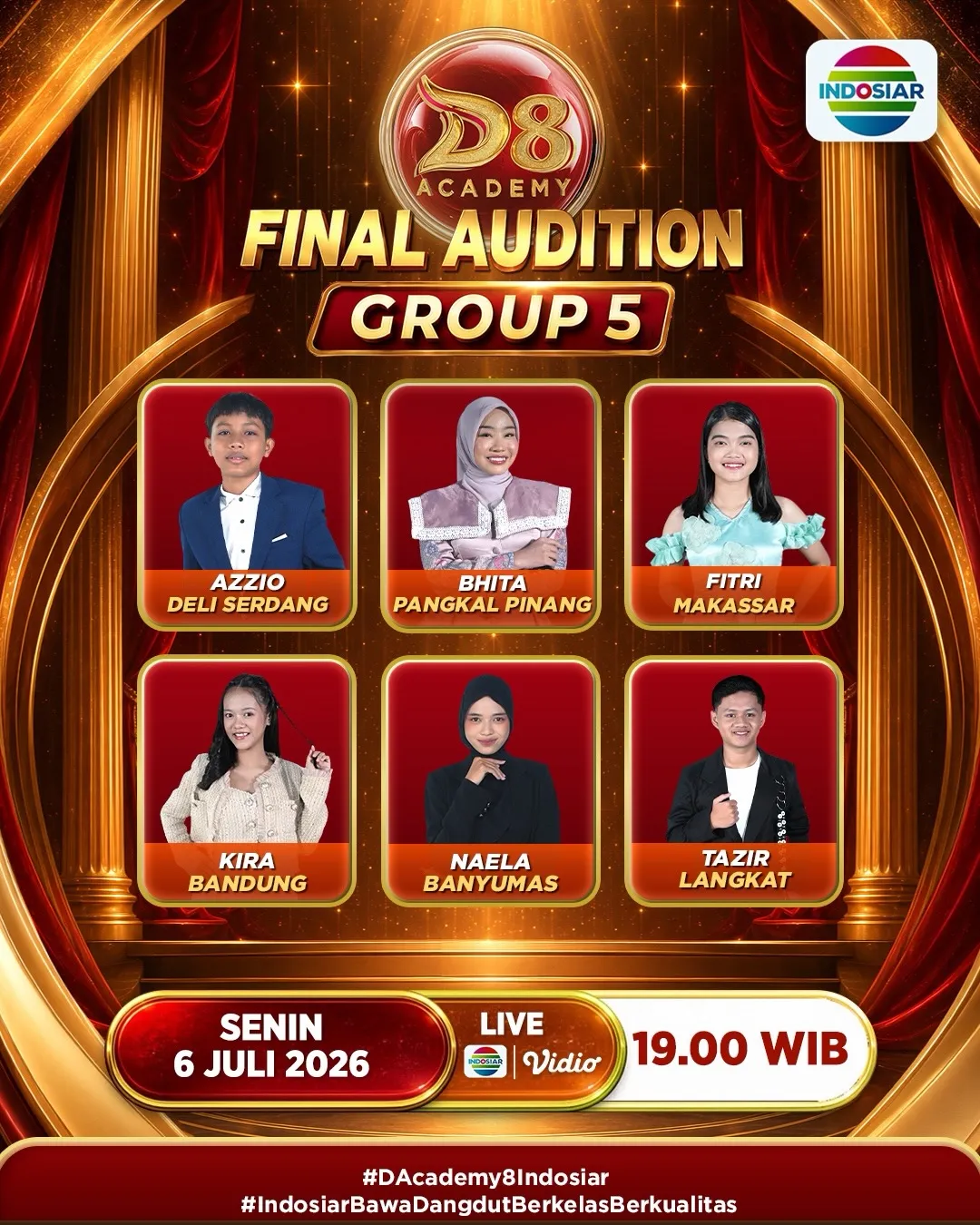 Participants of Dangdut Academy 8 Final Audition Group 5 (credit: Indosiar)