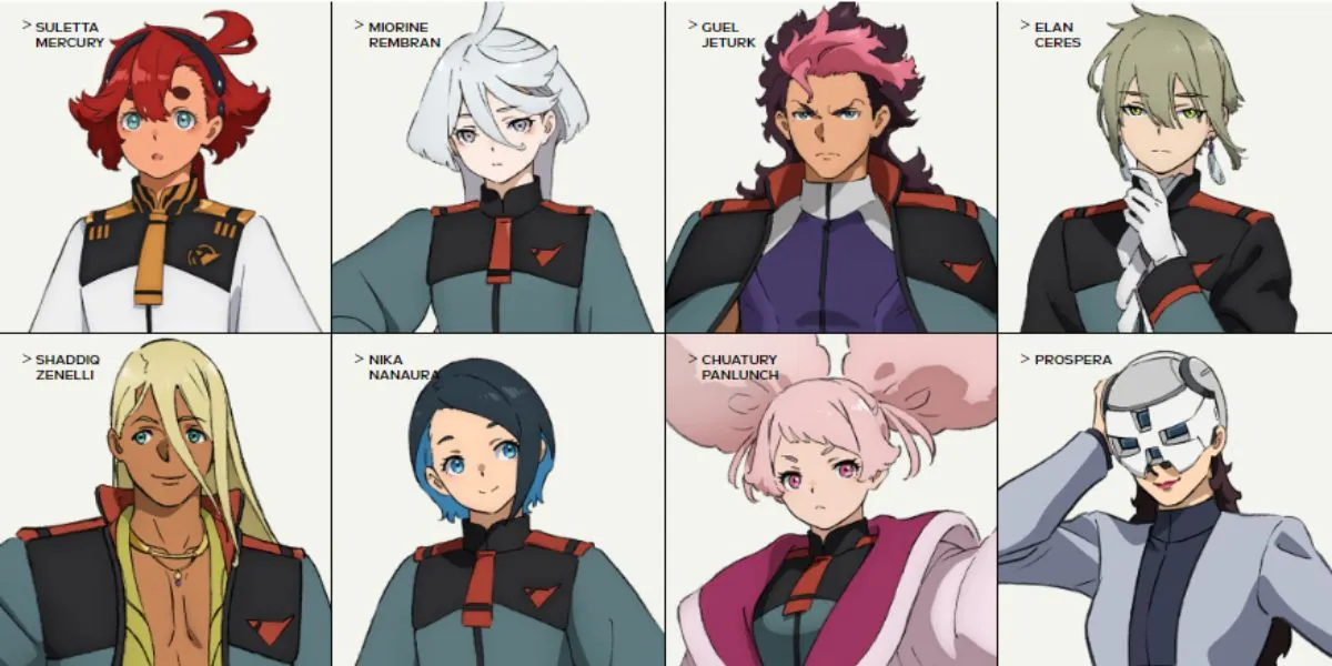 Karakter di ‘GUNDAM: THE WITCH FROM MERCURY’