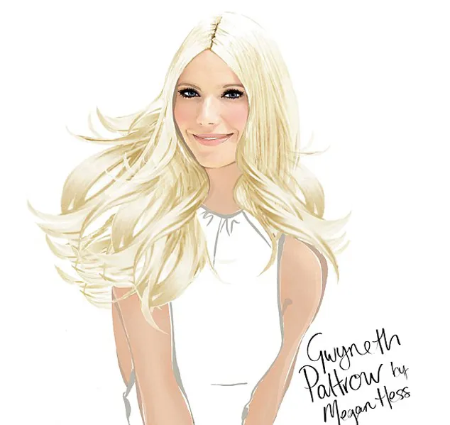 Hasil lukisan wajah Gwyneth @ Megan Hess