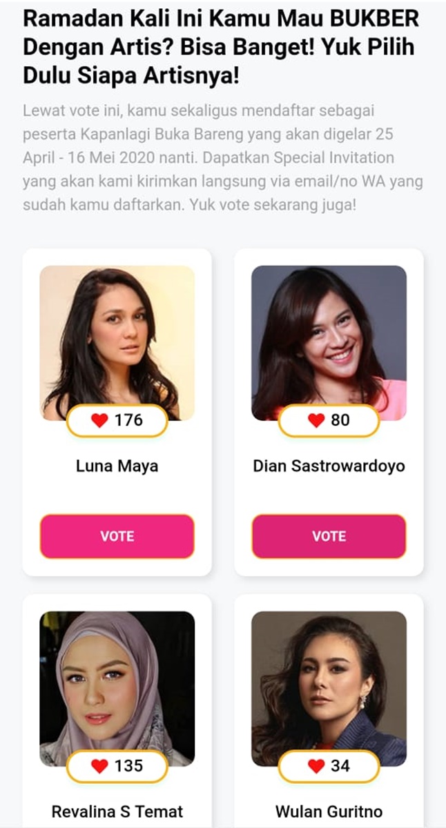 Vote page for KapanLagi Buka Bareng