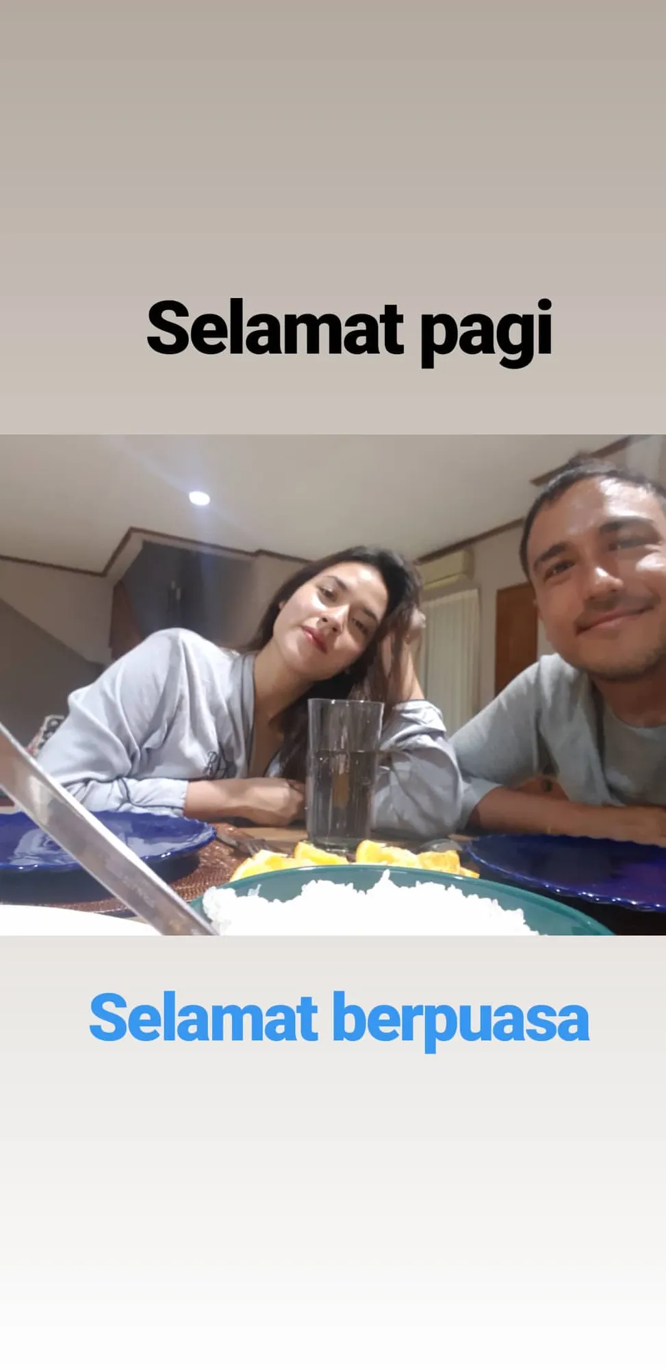 Foto bareng Raisa dan Hamish saat sahur bareng. © Instagram.com/hamishdw