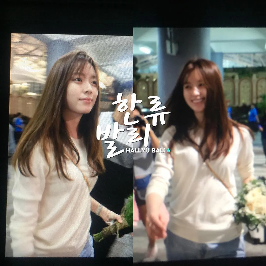 Han Hyo Joo tetap ramah saat sampai di Bali. ©Instagram/Hallyubali