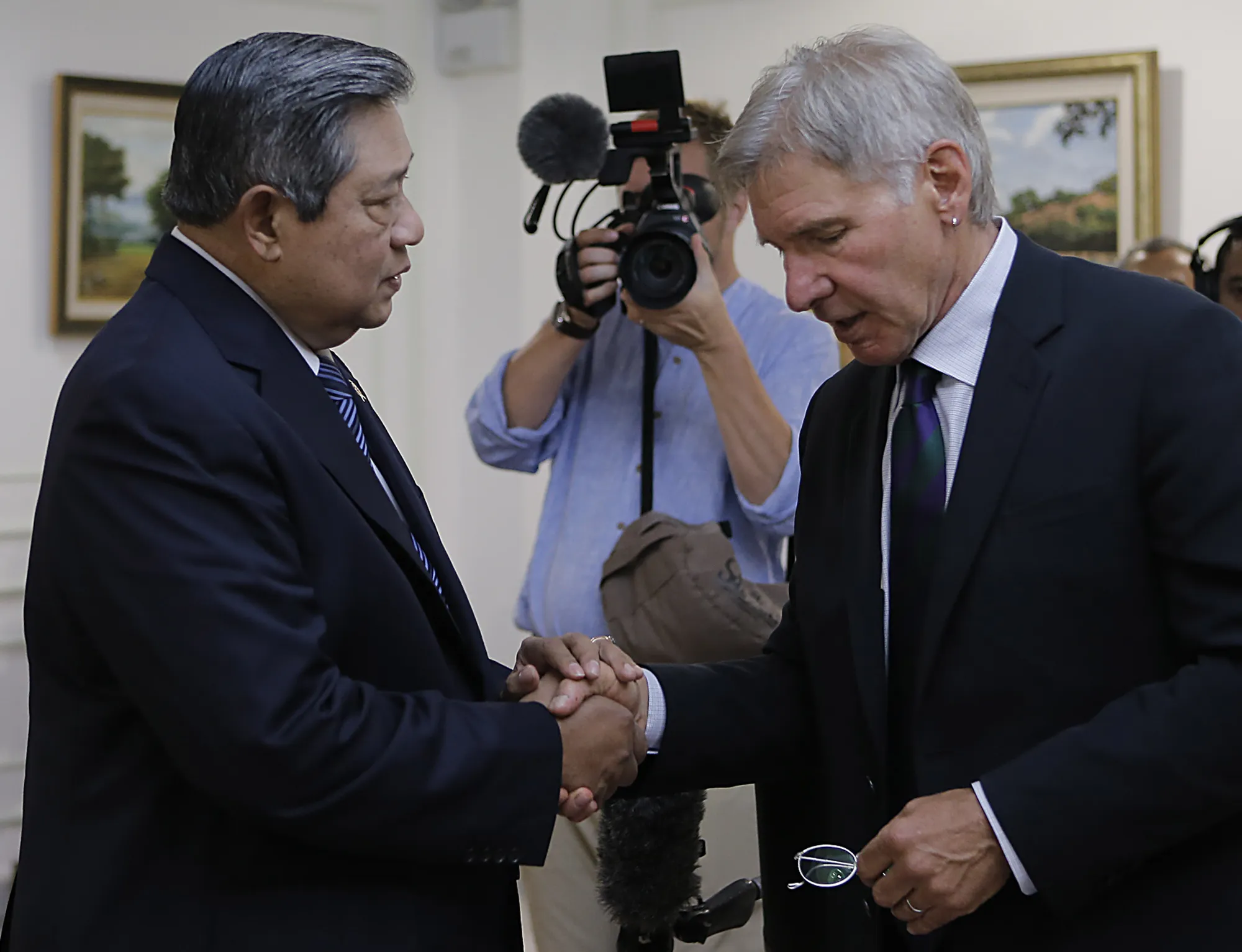 Harrison Ford dan Presiden SBY di Istana. @Merdeka.com/Rumgrapres/Abror Rizki