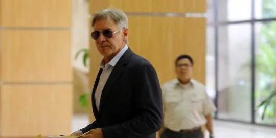 Harrison Ford di Kemenhut. ©2013 Merdeka.com