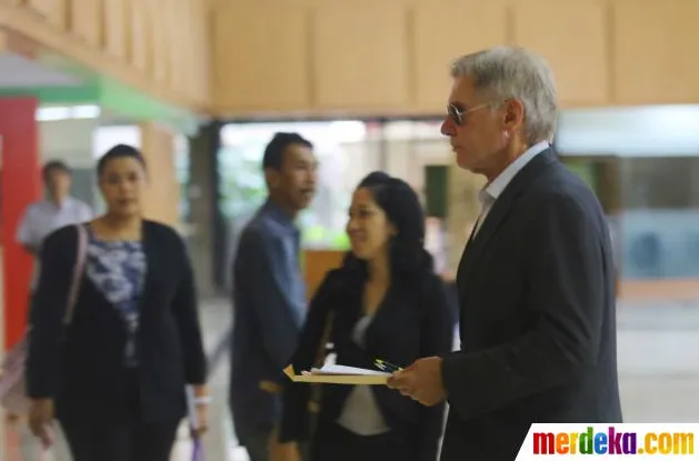 Harrison Ford saat datang di Kementrian Kehutanan @Foto: Merdeka.com