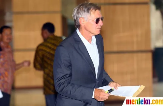 Harrison Ford saat datang di Kementrian Kehutanan @Foto: Merdeka.com