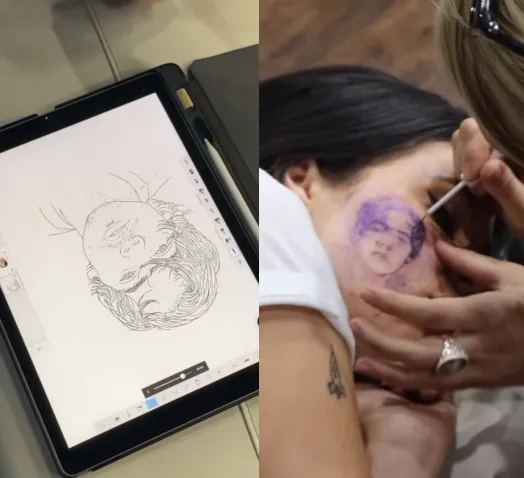 Tato wajah Harry Styles ternyata palsu © YouTube.com/Kelsy Karter