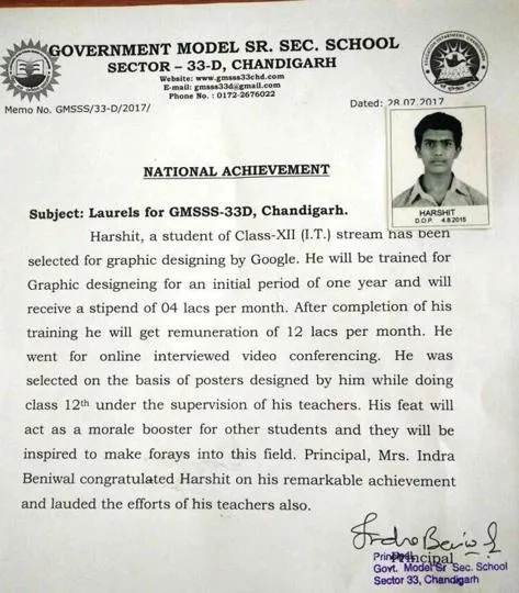 Harshit Sharma, pemuda berusia 16 tahun yang diterima di Google dan dapat gaji hingga Rp 2,4 M © hindustantimes