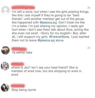 Netizen yang mengkritik masal postingan instagram Sunny Girls Generation. ©koreaboo.com