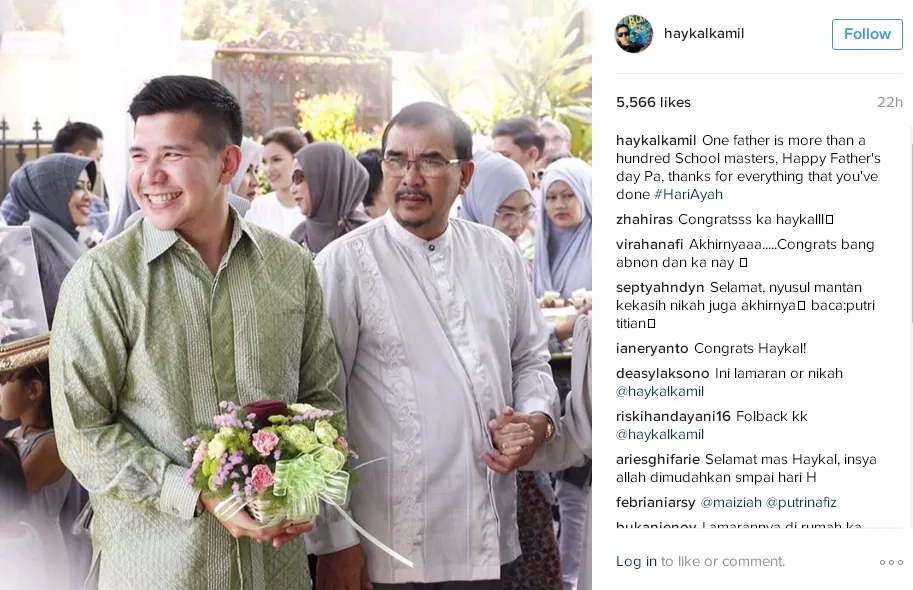 Sudah lama berpacaran jadi salah satu alasan Haykal yakin menikah. / ©Instagram.com/haykalkamil