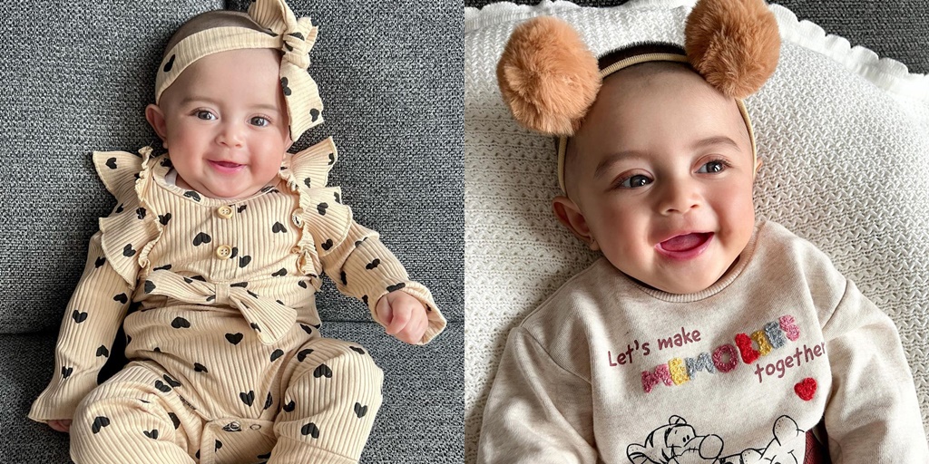 12 Photos of Baby Guzel Always Looking Beautiful Wearing Various Headpieces, Wearing Pink Ribbon and the Latest Cute Bear Ears