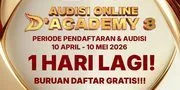 Audisi Online D'Academy 8 Tinggal 1 Hari Lagi, Kesempatan Emas Jadi Bintang Dangdut!