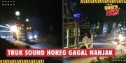 Detik-Detik Sebuah Truk Pengangkut Sound Horeg Gagal Nanjak di Malang