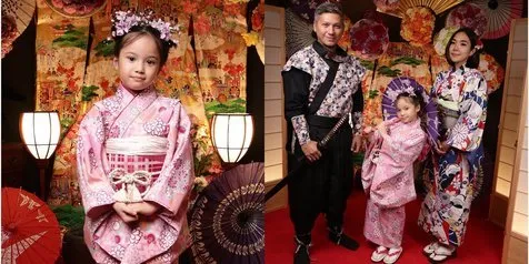 7 Potret Gempi Anak Gading Marten dan Gisella Anatasia Pakai Kimono bak Gadis Jepang, Kompak Photoshoot Bareng Orang Tua
