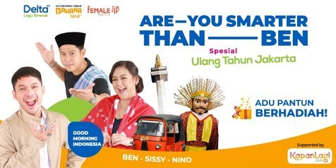 Adu Pantun Seru di 'Are You Smarter Than Ben Spesial Ultah Jakarta', Banyak Hadiahnya!