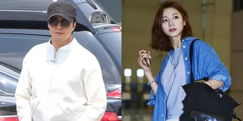 Bae Yong Jun & Park Soo Jin Pamer Fashion Airport Pengantin Baru