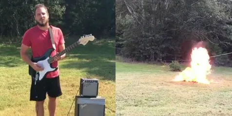 Bikin Video Tutorial, Pria Ini Malah Ledakkan Gitar-nya!