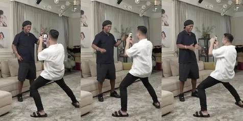Direkam Raffi Ahmad, Ronaldinho Keenakan Joget Shopee COD